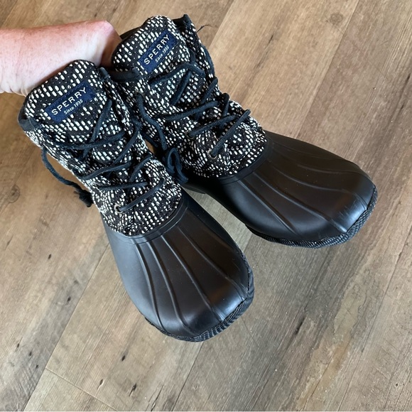 Sperry | Saltwater Duck Boots Tribal Weave Black White - Picture 4 of 10